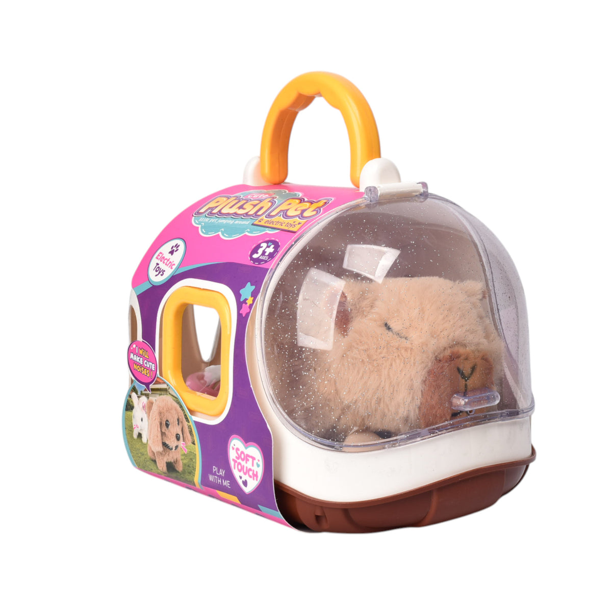 juguete set maleta peluche capybara con accesorios dim:24x17x22