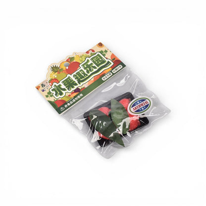 SQUISHY ANTI ESTRÉS CANASTA FRUTAS ELASTICO CAUCHO  DIM: 7X5X1