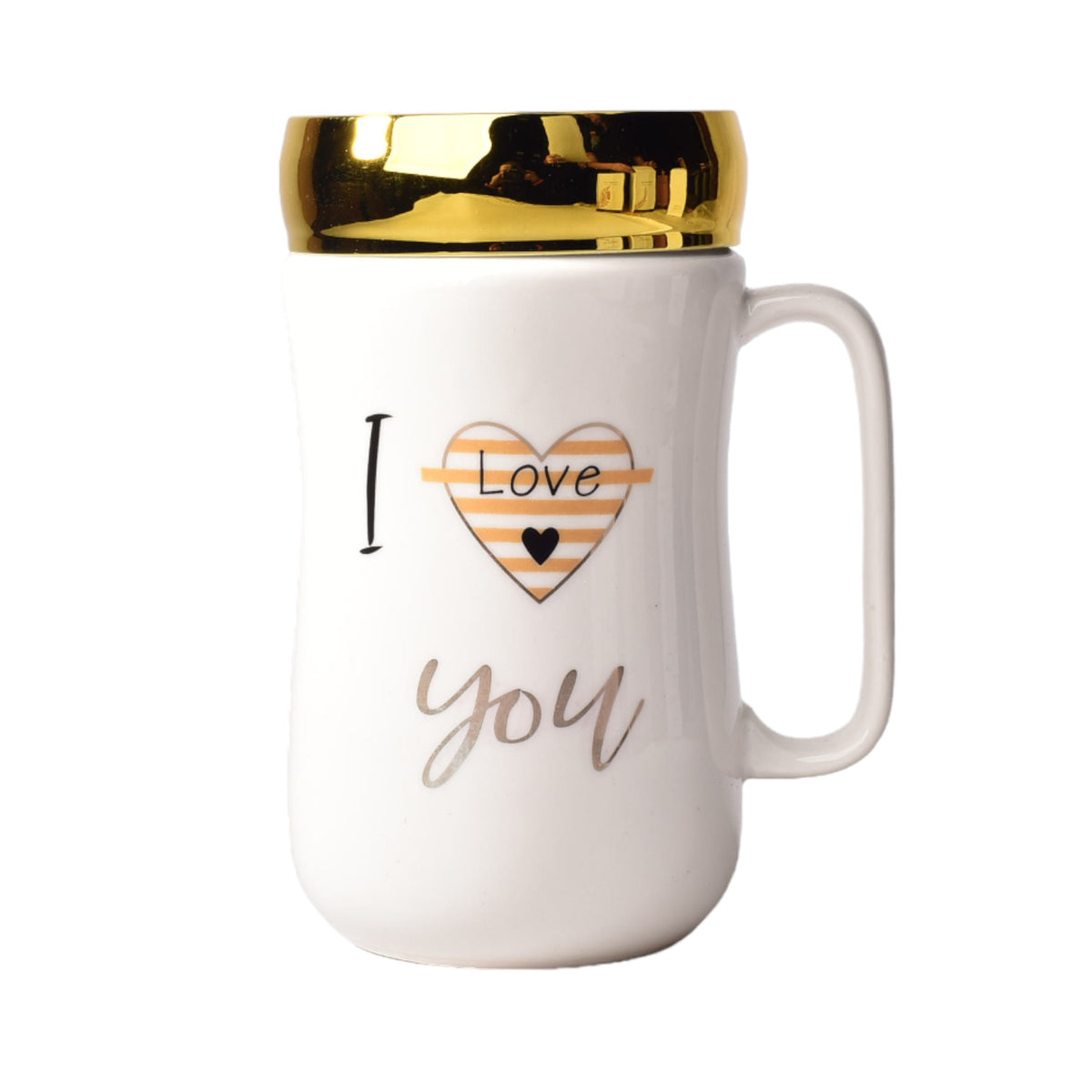 mug pocillo ceramica diseño corazones con tapa 400ml