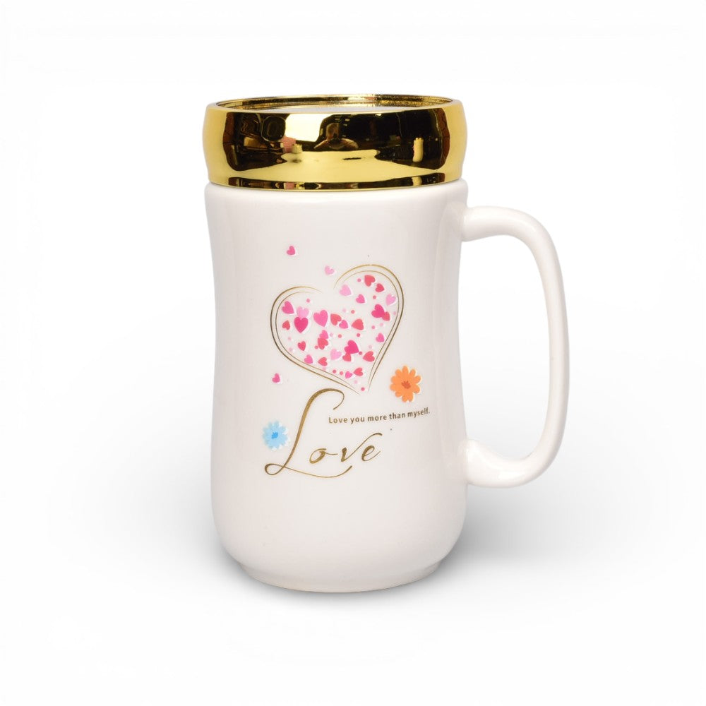 mug pocillo ceramica tapa espejo 420ml dim:7x7x14