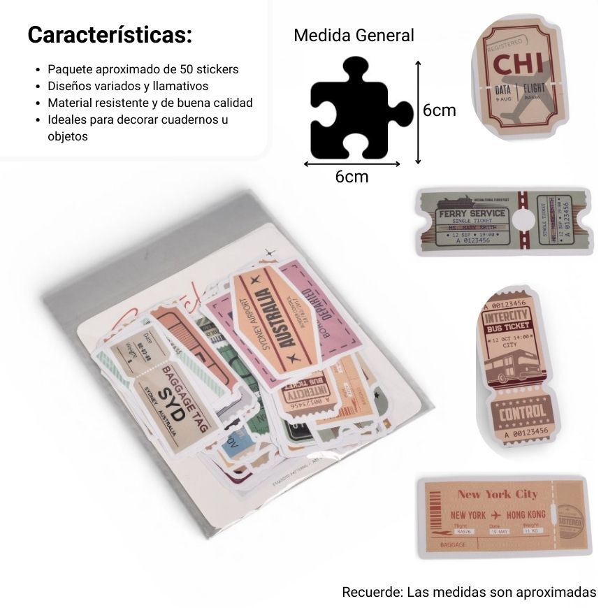 stiker paquete x 50und surtido