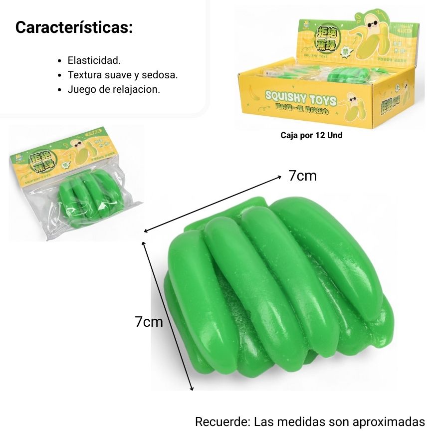squishy forma banano anti estres elastico caucho dim:7cm