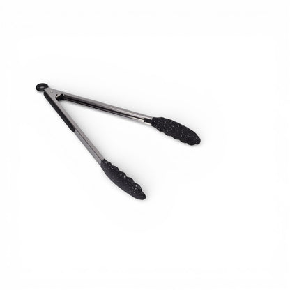 PINZA PARA COMIDA ACERO SILICONA NEGRO DIM:35X4X3