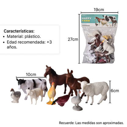 SET ANIMALES DE GRANJA JUGUETE DIDACTICO COLECCIÓN NIÑOS