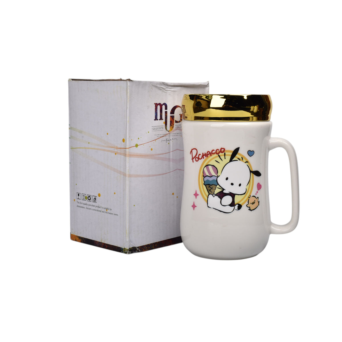 mug pocillo ceramica con tapa espejo personaje 400ml dim:7x7x13