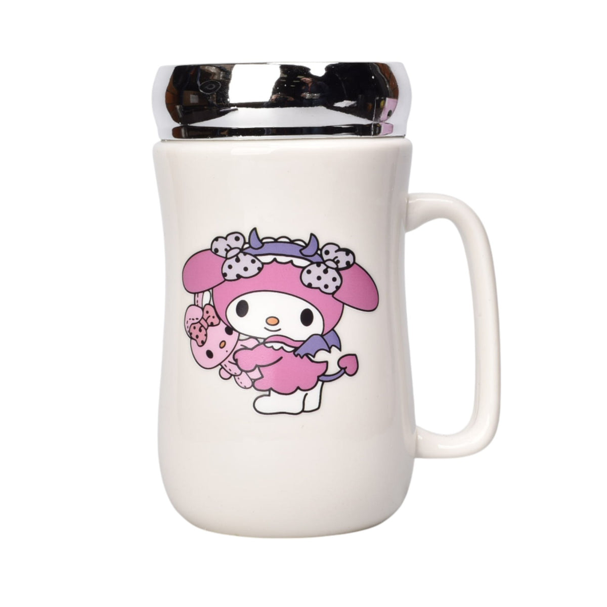 mug pocillo ceramica con tapa espejo personaje 460ml dim:14x7