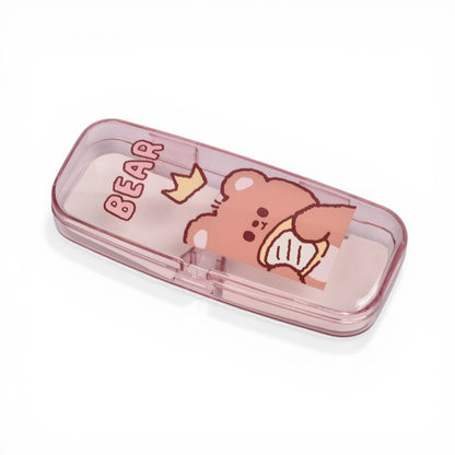 ESTUCHE PARA GAFAS PLASTICO TRANSPARENTE DIM: 14X5X3