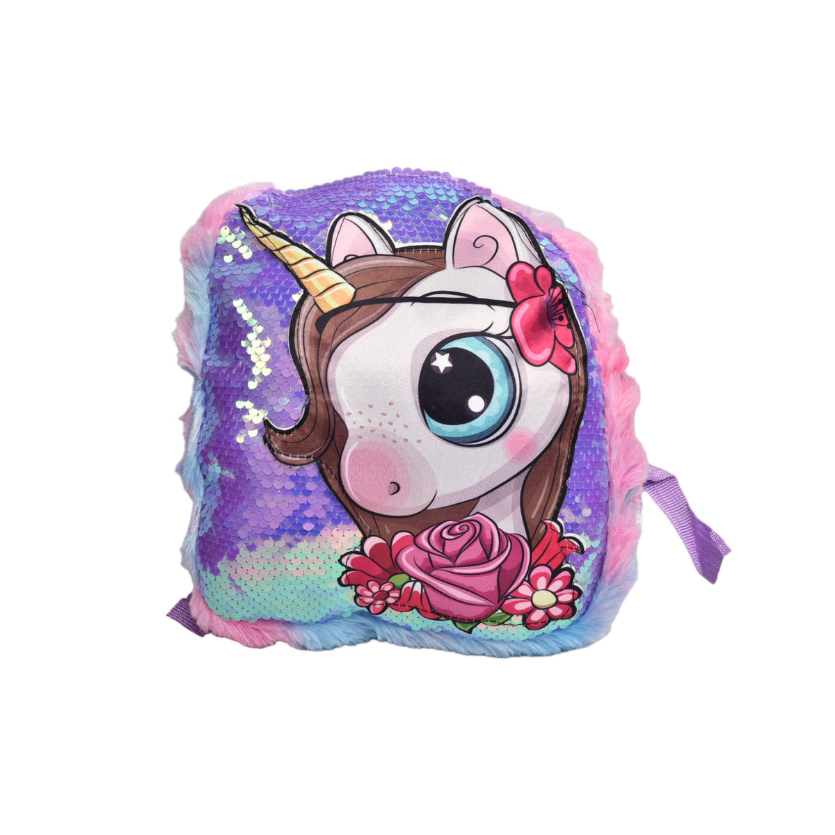morral unicornio lentejuelas peluche infantil