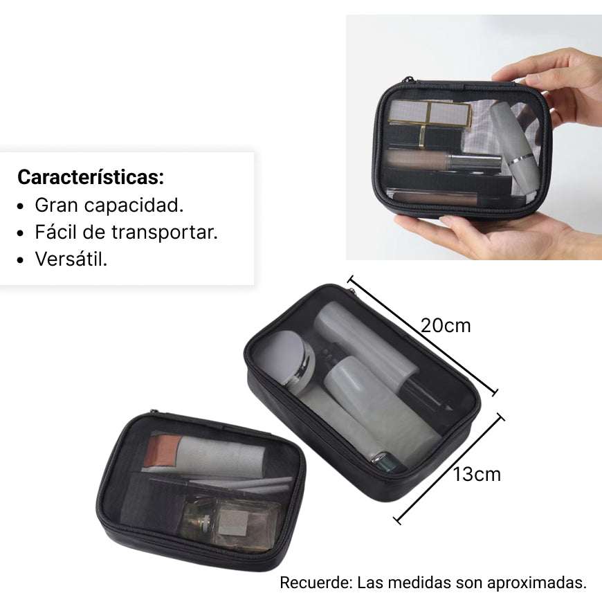 cosmetiquera organizador en nylon negro