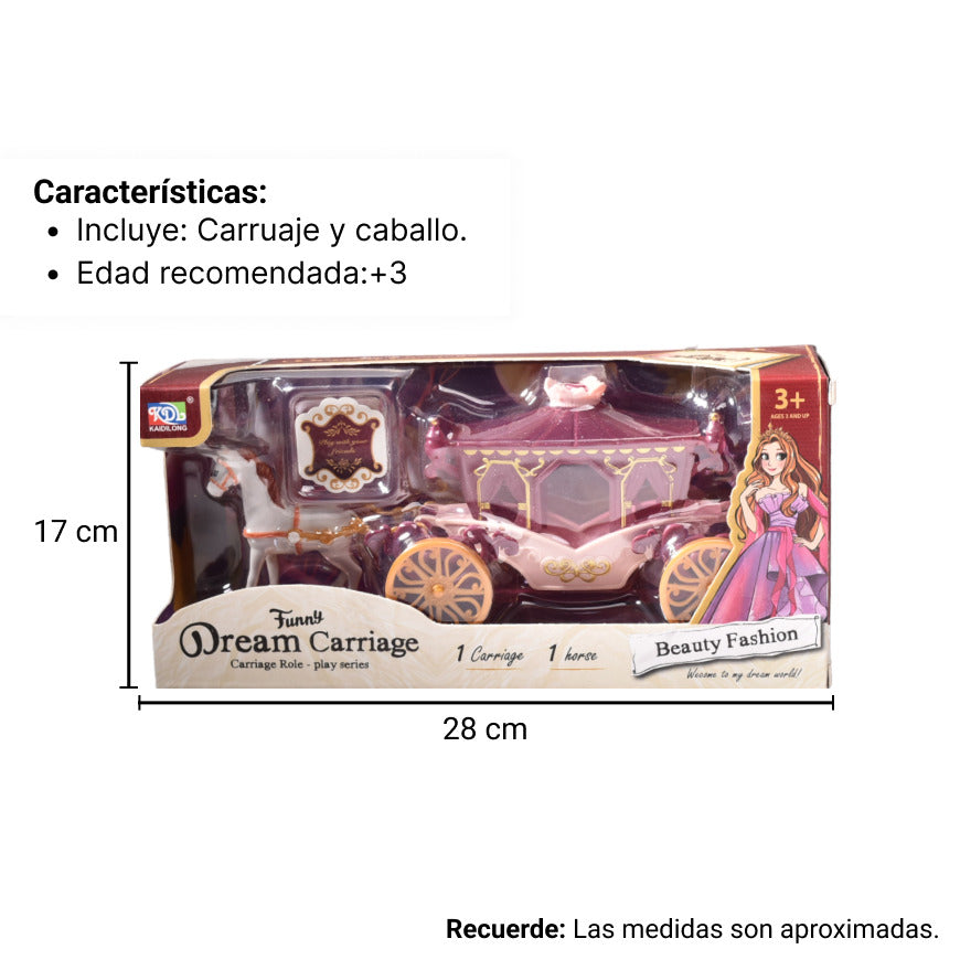 carruaje de muñecas para niñas dim: 23x11x7