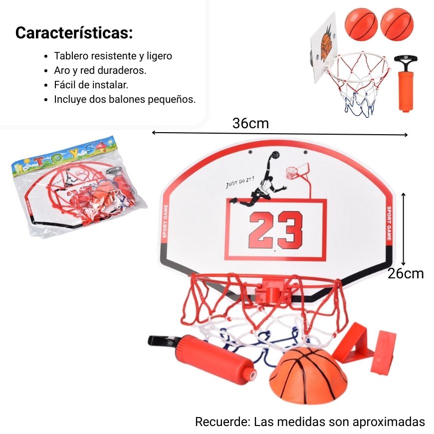 juguete set baloncesto plastico dim:36x26