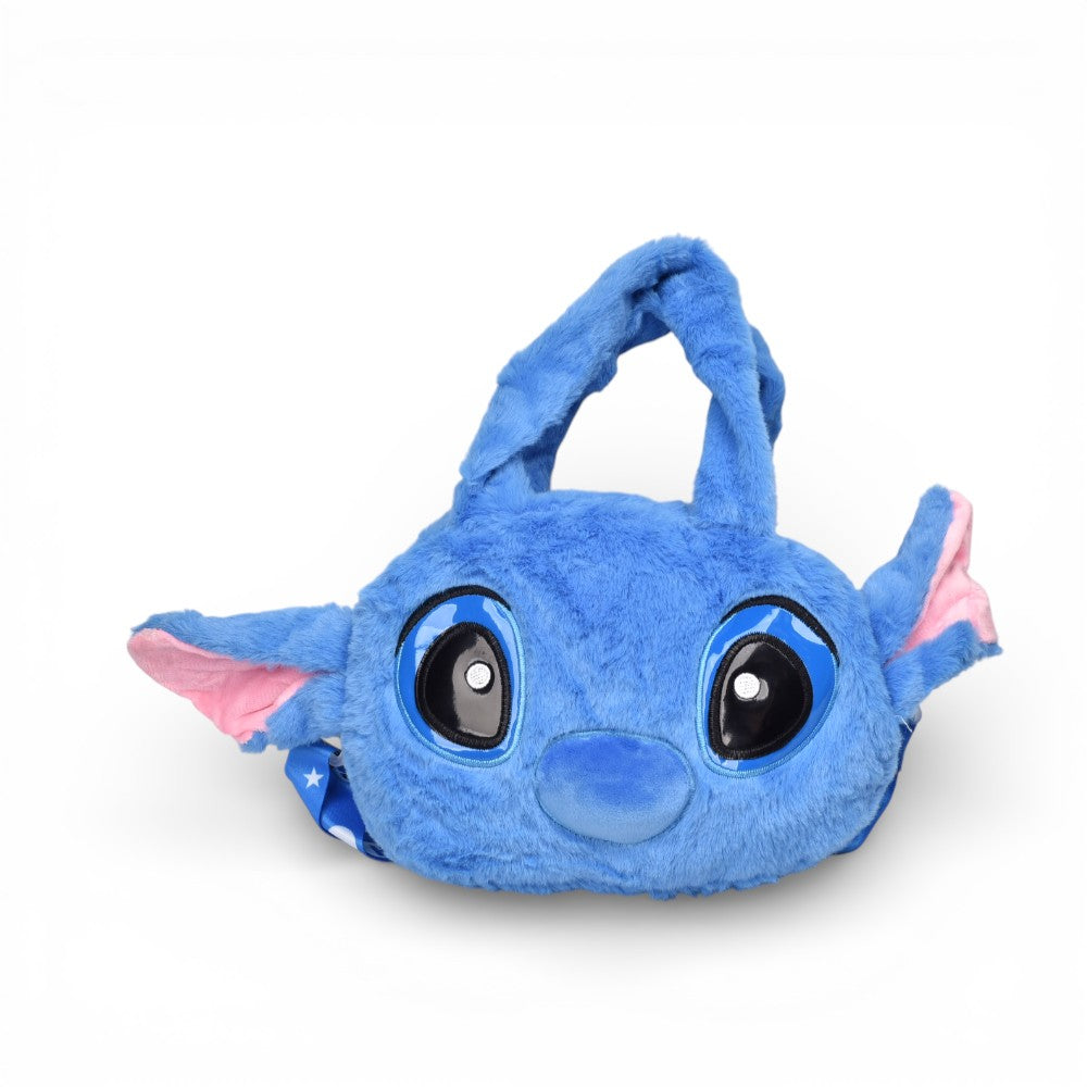 bolso cartera personaje azul poliester peluche dim:20x14x3