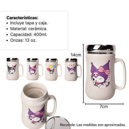 MUG POCILLO KUROMI PERSONAJE 420ML DIM:7X7X14