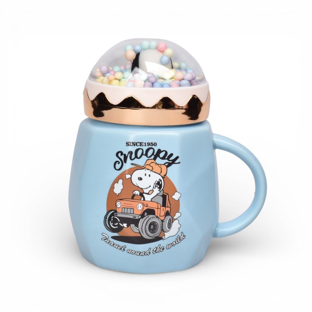 mug pocillo con tapa ceramica personaje 400ml dim:8x8x13