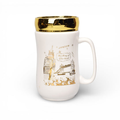 MUG POCILLO CERMICA TAPA ESPEJO 420ML DIM:7X7X14