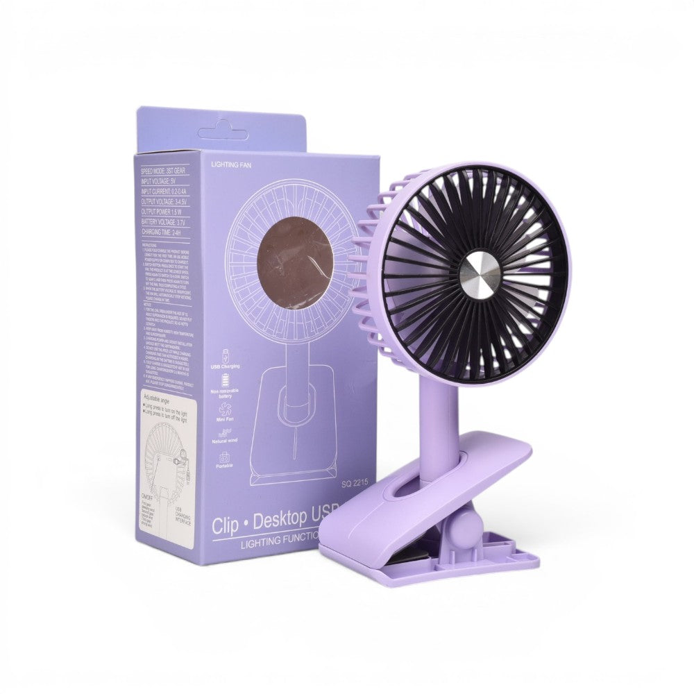 ventilador recargable plastico con cable usb dim:11x20x5cm
