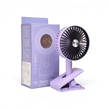 VENTILADOR RECARGABLE PLASTICO CON CABLE USB DIM:11X20X5CM