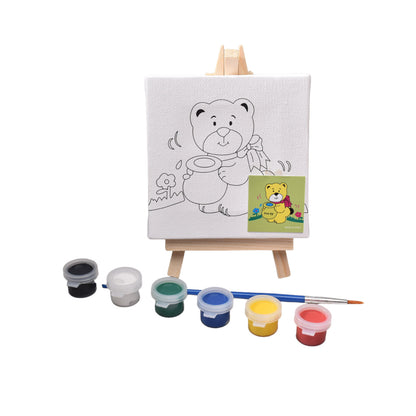 SET LIENZO CUADRADO CON SOPORTE MADERA+FIBRA CON TEMPERAS