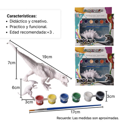 SET KIT DE PINTAR DINOSAURIO CON TEMPERAS
