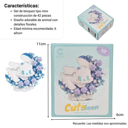 BLOQUES FICHAS ARMABLE FORMA CONEJO  DE LUNA DIM:10X6X13CM