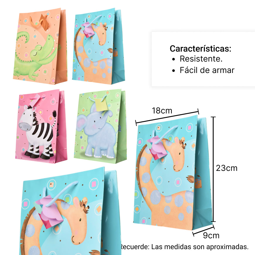 bolsa para regalo diseño niño niña de papel dim:18x23x9