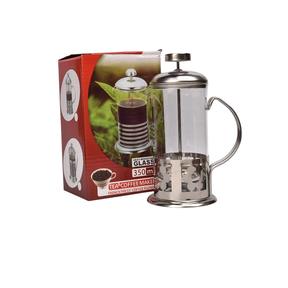 cafetera prensa francesa acero y vidrio dim:8x8x18