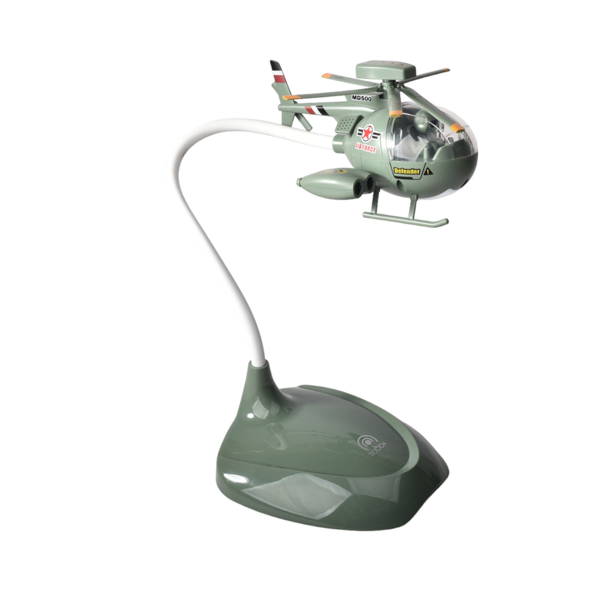 lampara con cable usb recargable forma helicoptero plastico