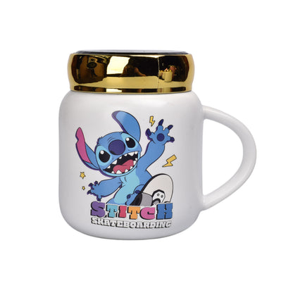 MUG POCILLO CERAMICA PERSONAJE CON TAPA ESPEJO 420ML