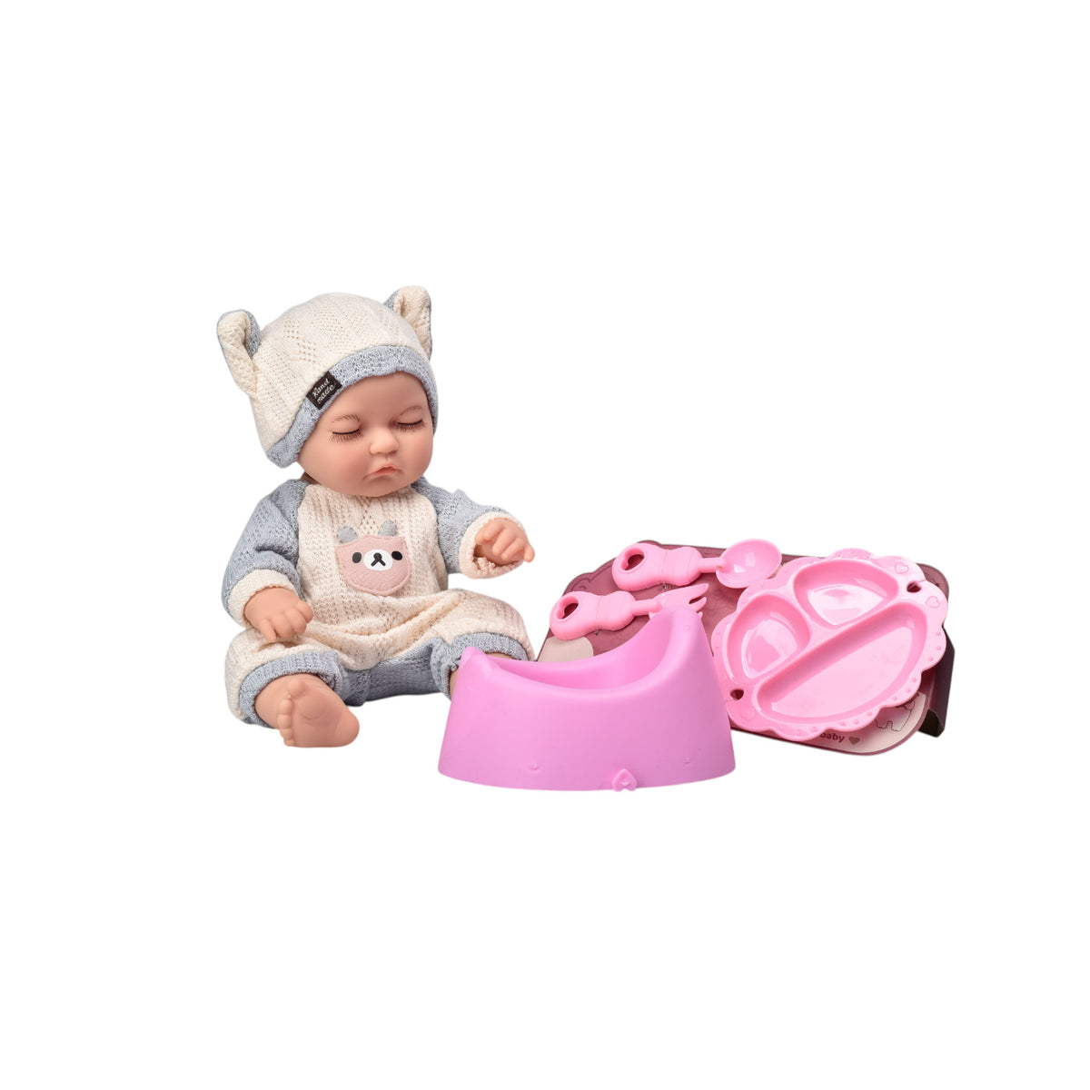 juguete bebe muñeca de caucho realista con accesorios dim:34x15x20