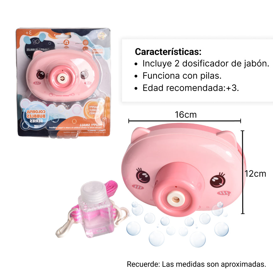 juguete camara de burbujas plastico