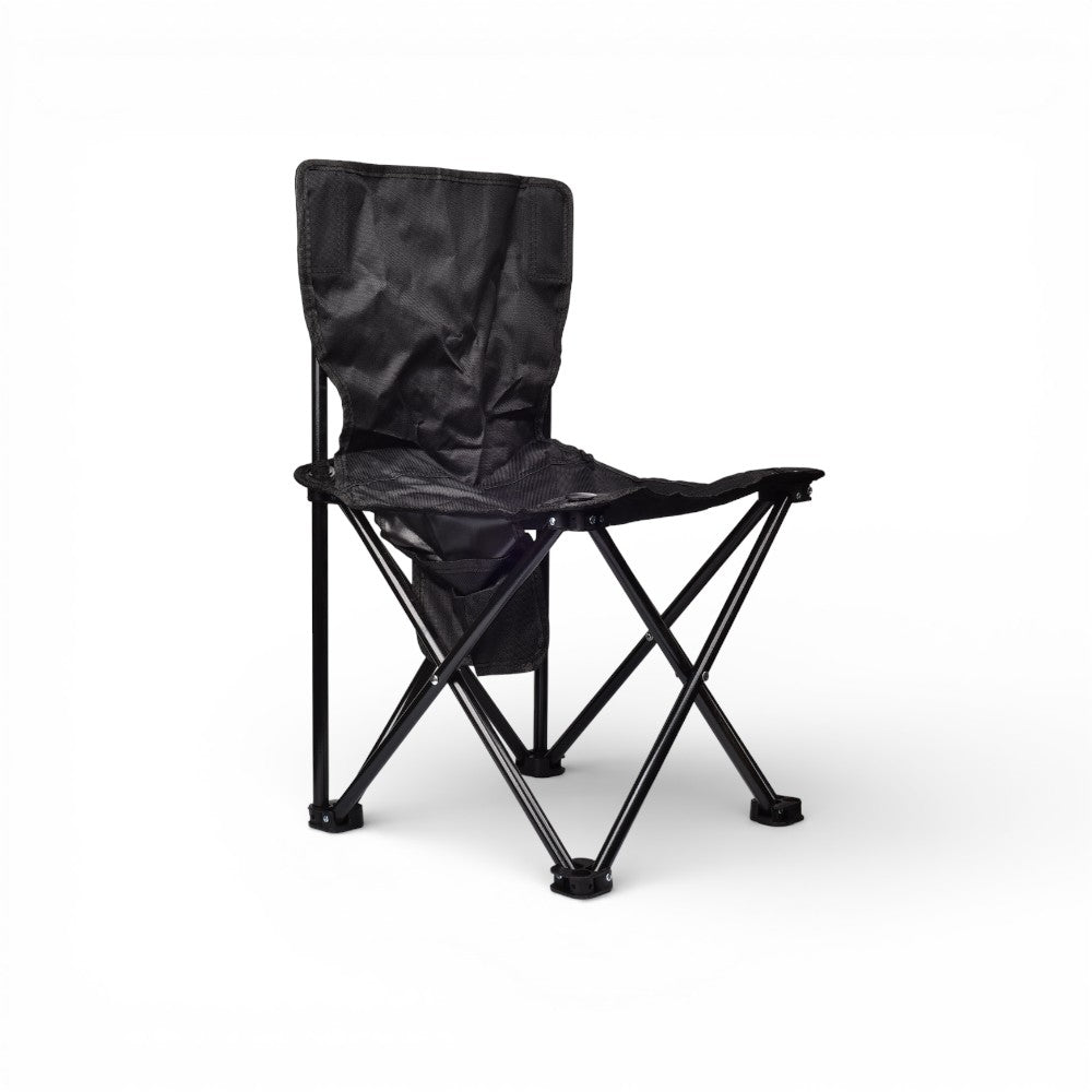 silla metal poliester desplegable negra grande dim:36x36x58