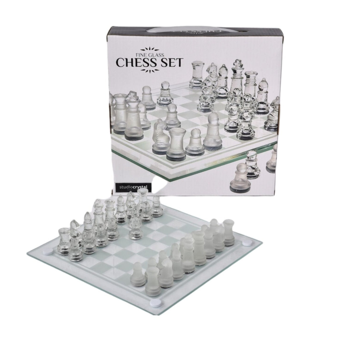 ajedrez de cristal dim:19cm