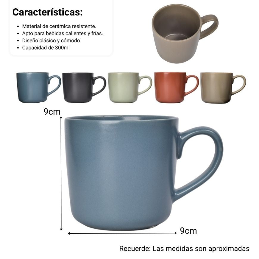mug pocillo ceramica 300ml dim:9x9x9