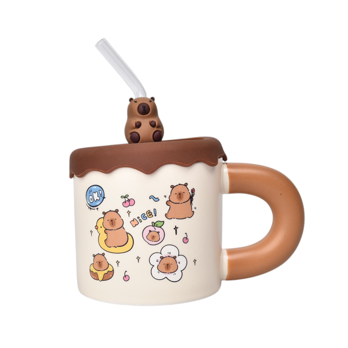 mug pocillo ceramica diseño capybara 400ml dim:8x8x8