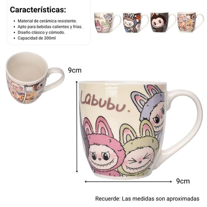 MUG POCILLO CERAMICA PERSONAJE LABUBU 300ML DIM:9X9X10