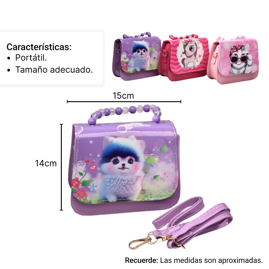 bolso de niña sintetico dim:16*13*6cm