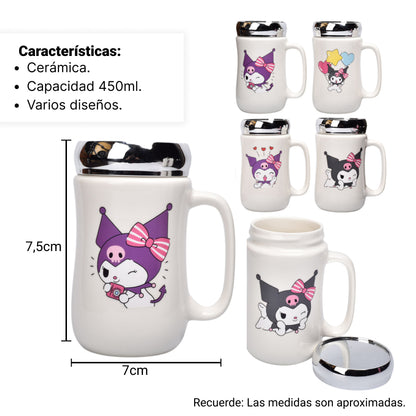POCILLO CERAMICA KUROMI PERSONAJE 450ML DIM:7X14