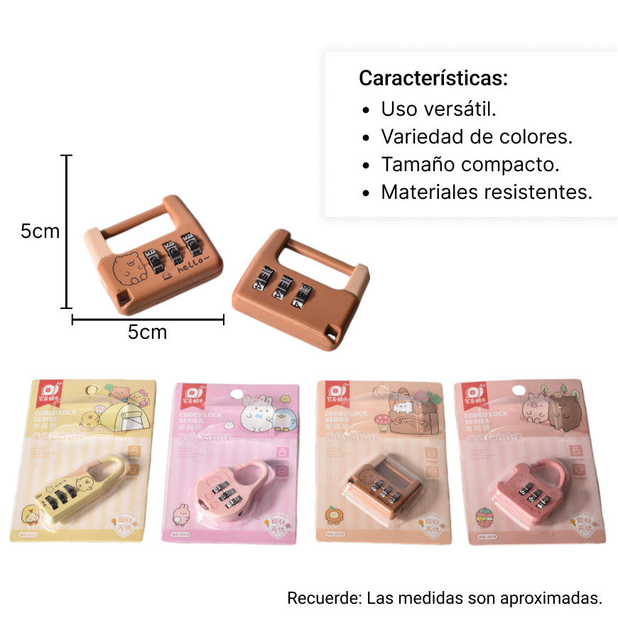 candado con clave varios diseños