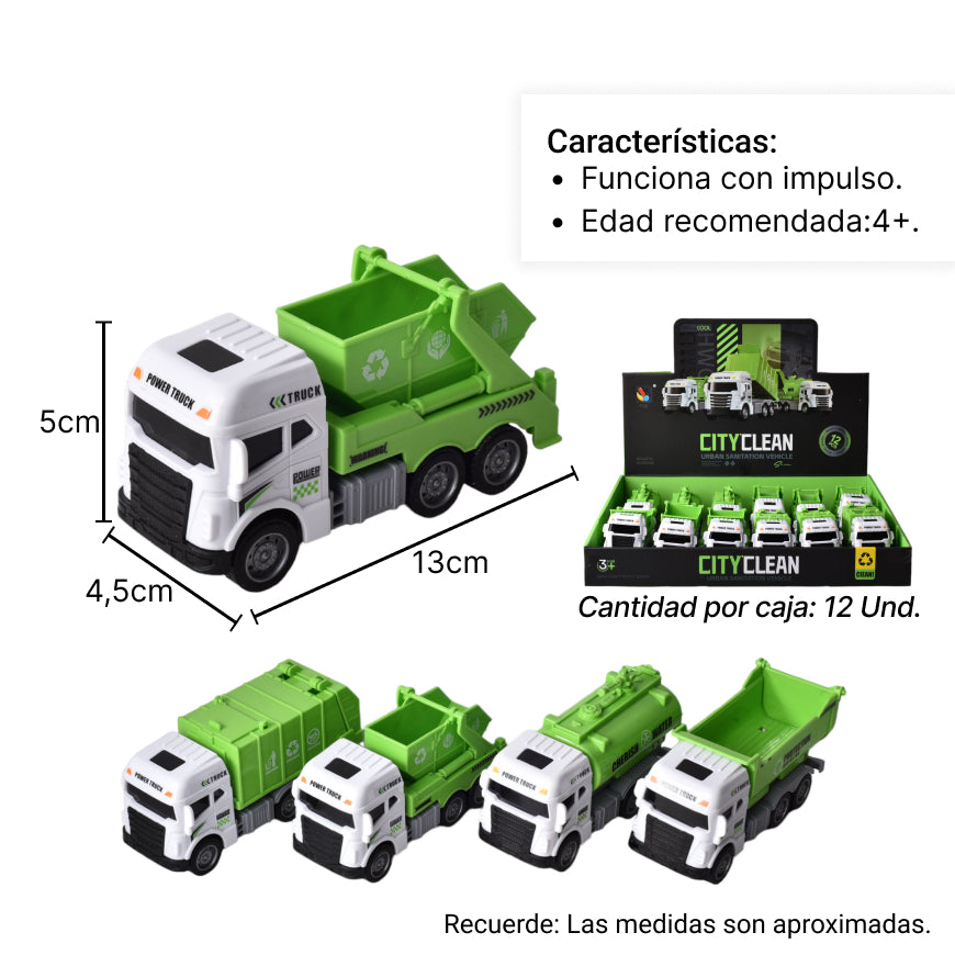 juguete carro de construccion color verde para niños plastic