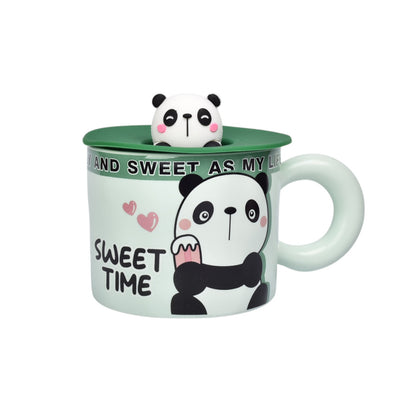 MUG POCILLO CERAMICA DISEÑOS DE GATOS CON TAPA DIM:9X9X7