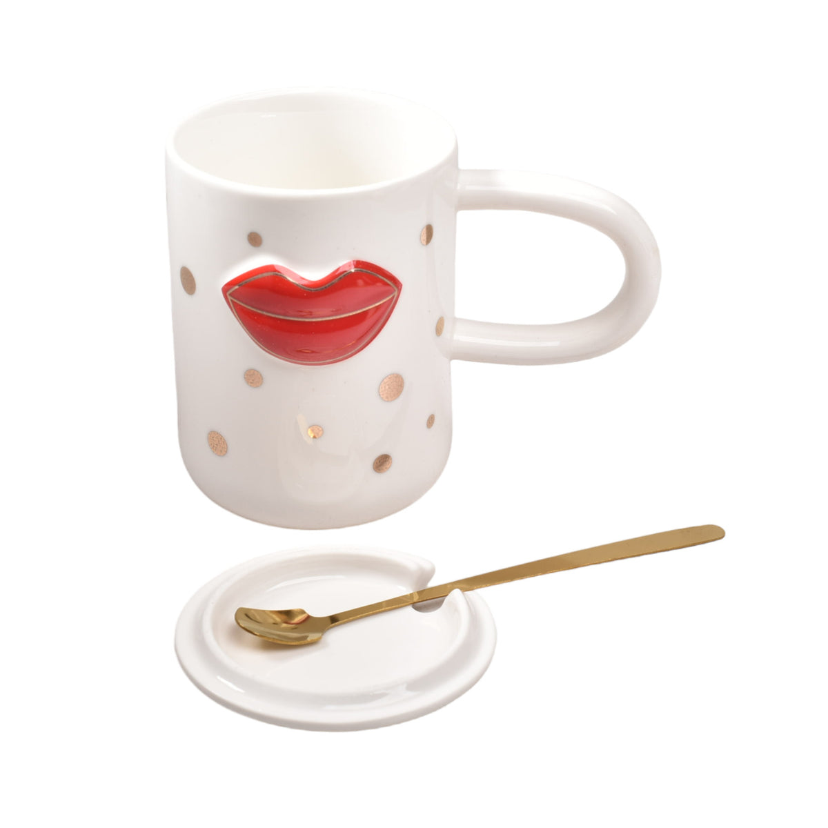 mug pocillo con cuchara ceramica