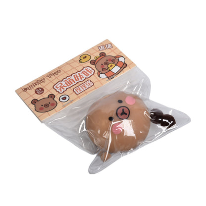 SQUISHY ANTI ESTRES ELASTICO CAUCHO REDONDA CAFE DIM:11X14X3CM