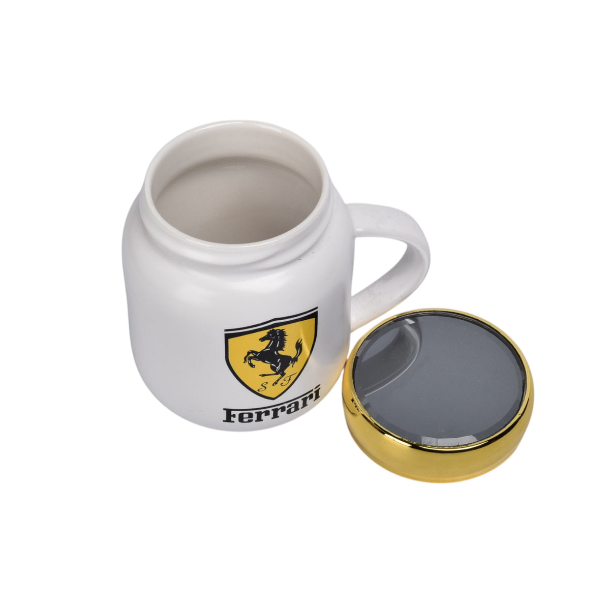 mug pocillo ceramica diferentes colores con tapa espejo 420ml