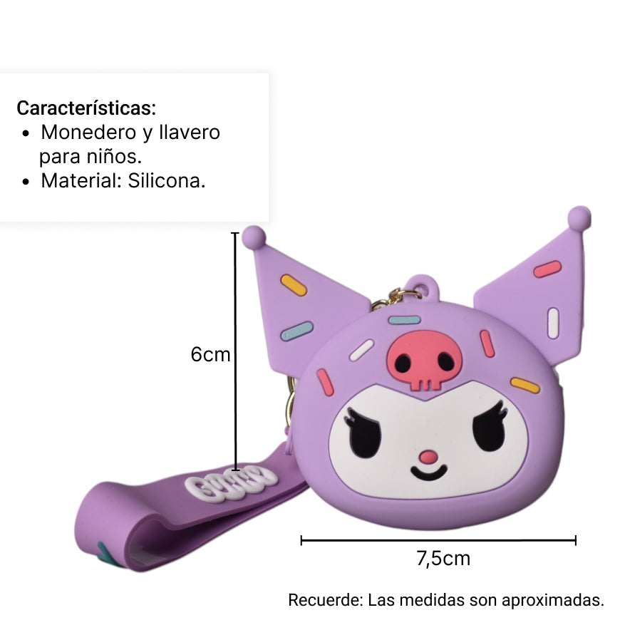 monedero  silicona pequeño personaje dim:7*6*3