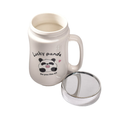 MUG POCILLO CERAMICA CON TAPA DISEÑO OSOS 440ML DIM:8*8*14