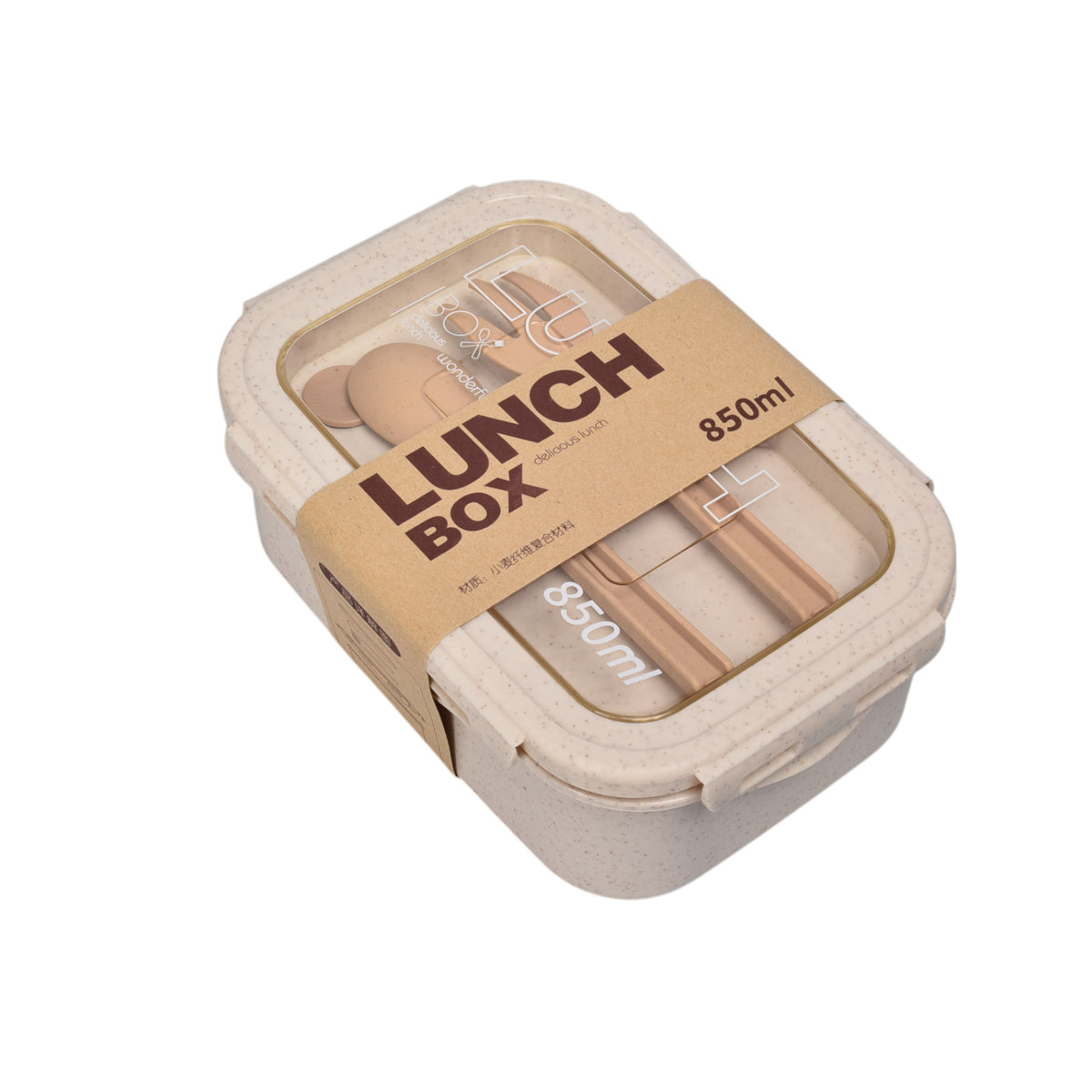 portacomida plastico con cubiertos 850ml dim:18x13x7