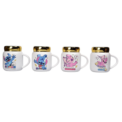 MUG POCILLO CERAMICA PERSONAJE CON TAPA ESPEJO 420ML