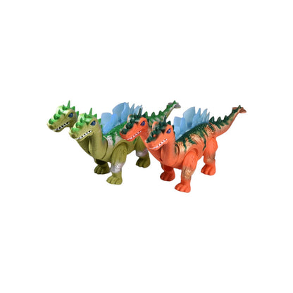 JUGUETE DINOSAURIO DOS CABEZAS CAMINA PONE HUEVOS LUCES