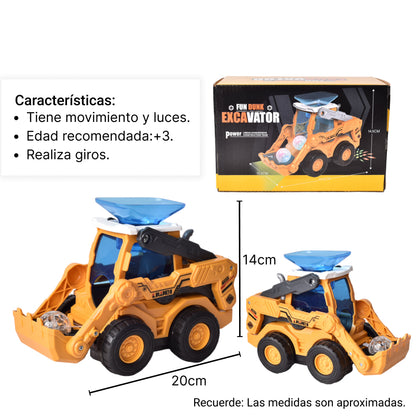 CARRO PARA NIÑOS MAQUINA DE CONTRUCCION CON LUCES Y SONIDO