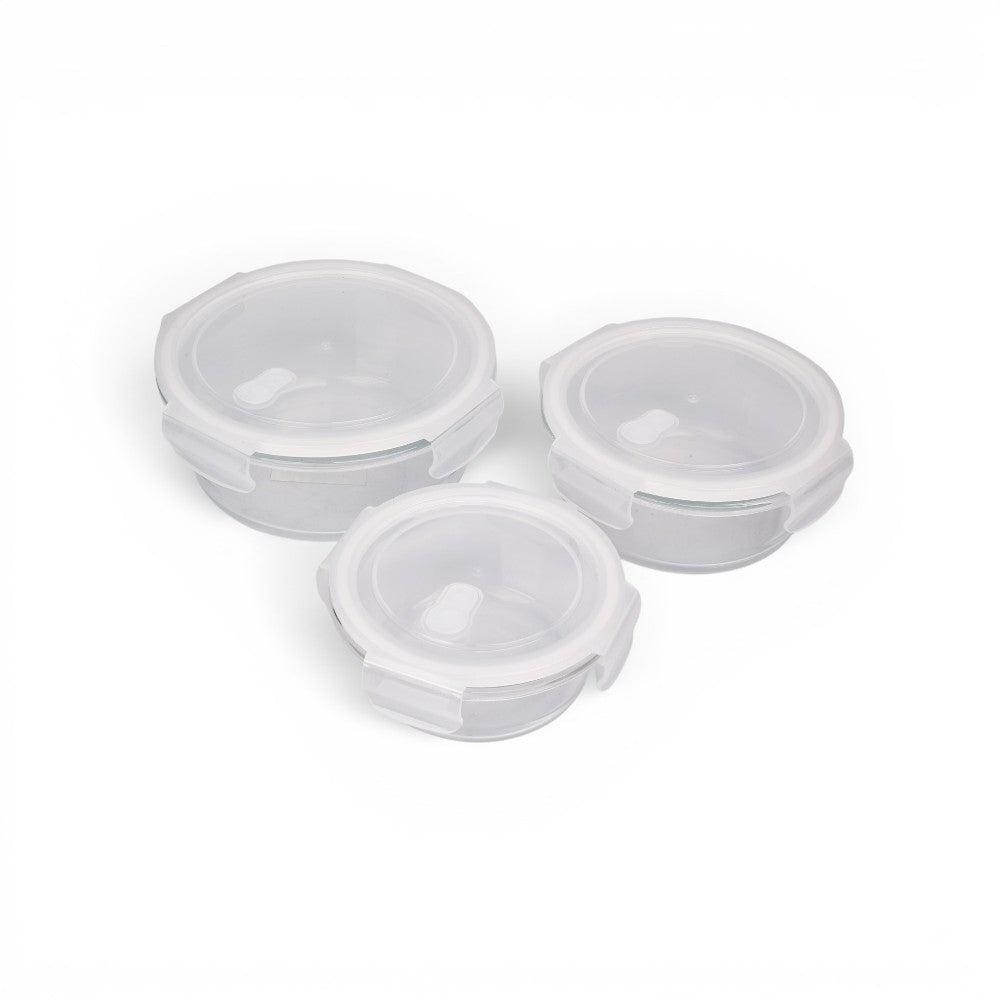 portacomida set 3pcs vidrio y plastico 400,650,1000ml